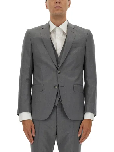 Coutr.com Boss Single-breasted Fitted Blazer In Gray