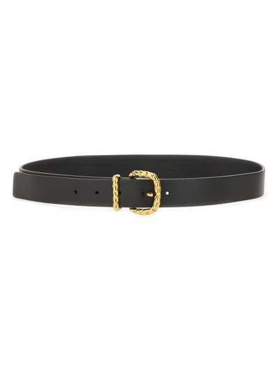 Coutr.com Bottega Veneta Coaxial Buckled Belt In Black