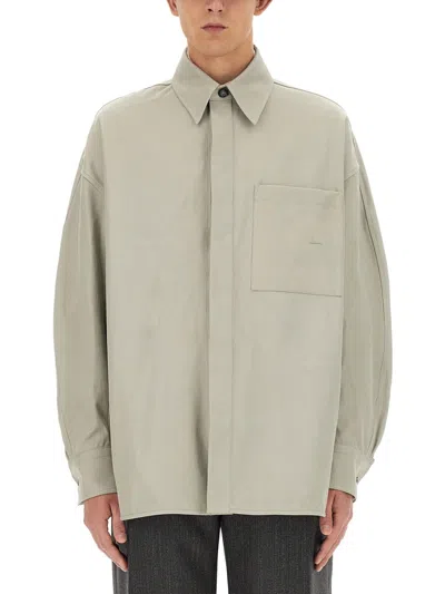 Coutr.com Bottega Veneta Cotton Twill Over Shirt In Gray