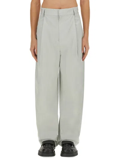 Coutr.com Bottega Veneta Cotton-silk Trousers In Gray