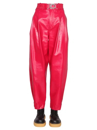 Coutr.com Bottega Veneta Cropped Leather Pants In Red