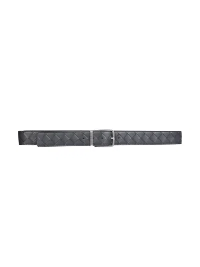 Coutr.com Bottega Veneta Intrecciato Reversible Belt In Black