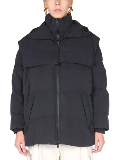 Coutr.com Bottega Veneta Satin Poplin Hooded Down Jacket In Black