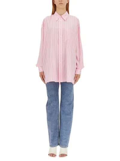 Coutr.com Bottega Veneta Striped Silk Shirt In Pink