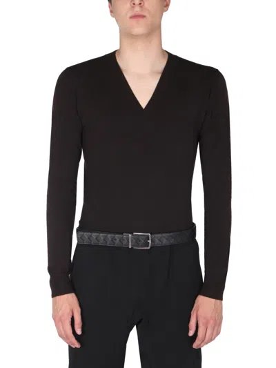 Coutr.com Bottega Veneta V-neck Knit Jumper In Brown
