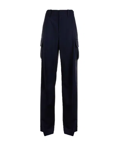 Coutr.com Bottega Veneta Fine Wool Cargo Pants In Blue