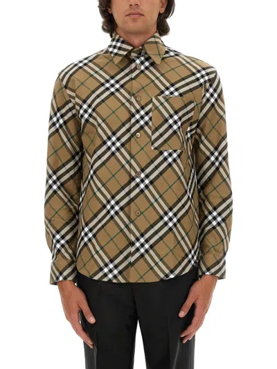 Coutr.com Burberry Checked Long-sleeved Shirt In Multi