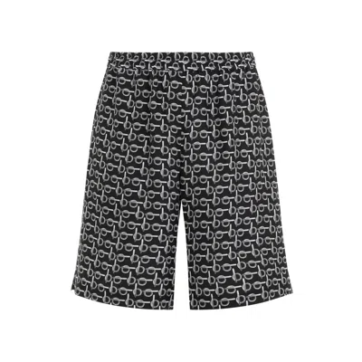 Coutr.com Burberry Printed Silk Bermuda Shorts In Black