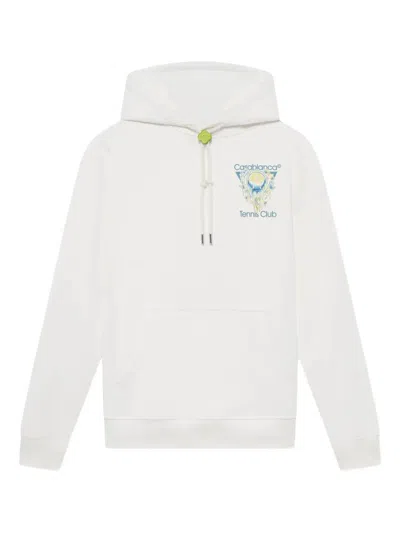 Coutr.com Casablanca Applique Monogram Hooded Sweatshirt In White