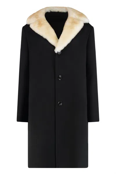 Coutr.com Celine Coat With Pure Collar In Double Face Cashmere In Black