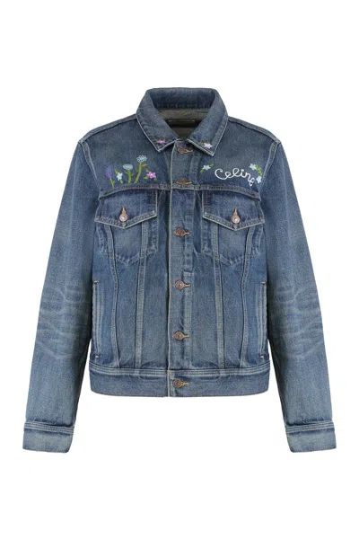 Coutr.com Celine Embroidered Trucker Jacket In Denim In Blue