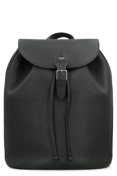 Coutr.com Celine Large Backpack Folco In Grained Calfskin In Blue