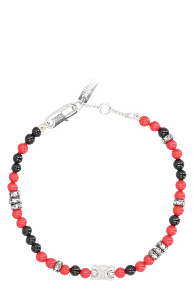 Coutr.com Celine Les Perles Bracelet In Resin Pearls, Strass And Brass With Gold Finish In Multi