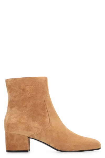 Coutr.com Celine Suede Ankle Boots In Multi