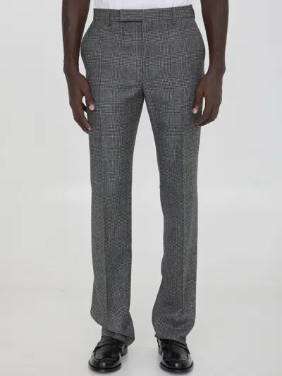 Coutr.com Celine Trousers In Prince Of Wales Wool In Black