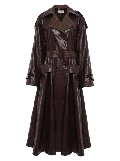 Coutr.com Chloé Belted Buttoned Coat In Purple