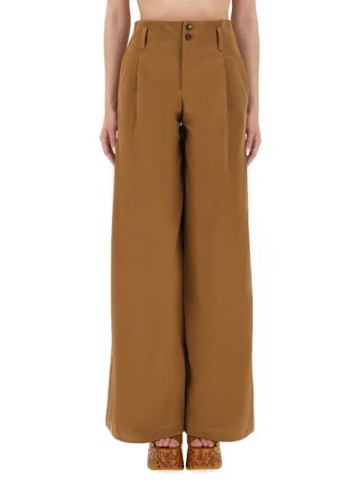 Coutr.com Chloé Organic Cotton Wide-leg Pants In Brown
