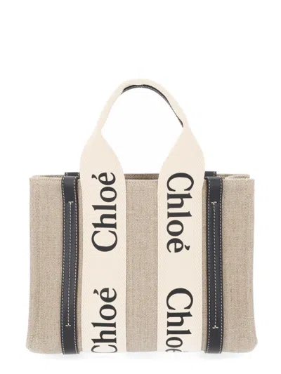 Coutr.com Chloé Woody Small Linen Tote Bag In Sand