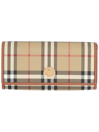 Coutr.com Continental Check Mini Wallet - 10 Cm X 19.5 Cm X 3.5 Cm In Sand
