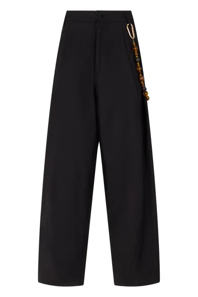 Coutr.com Darkpark Danielle Wide Leg Trousers In Black