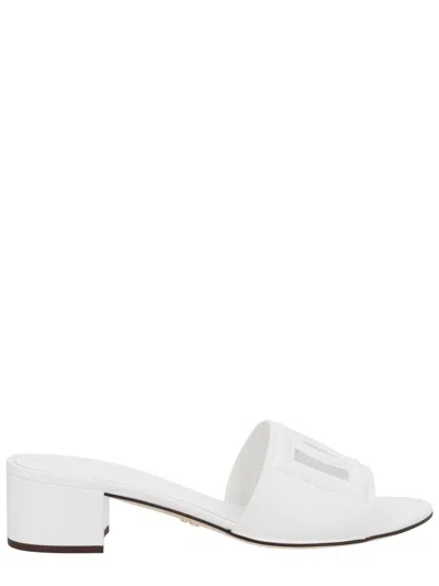 Coutr.com Dolce & Gabbana Calfskin Mules With Dg Millennials Logo For Women In White