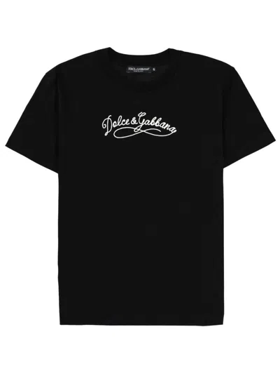 Coutr.com Dolce & Gabbana Jersey T-shirt With Embroidery In Black