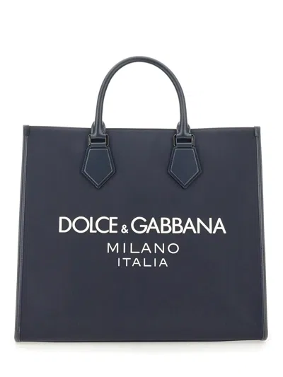 Coutr.com Dolce & Gabbana Large Nylon Shopper In Blue