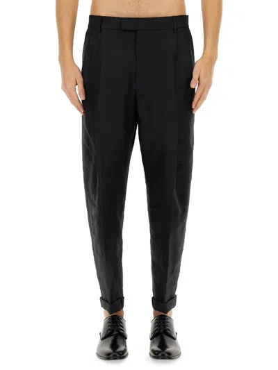Coutr.com Dolce & Gabbana Linen Fabric Pants For Men In Black