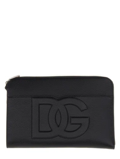Coutr.com Dolce & Gabbana Medium Deerskin Pouch For Men In Black
