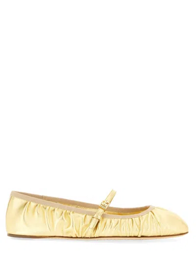 Coutr.com Dolce & Gabbana Mordoré Nappa Ballerina In Gold