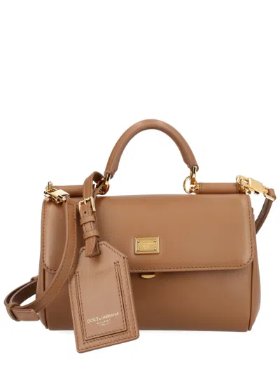 Coutr.com Dolce & Gabbana My Sicily Mini Plongé Calfskin Handbag In Brown