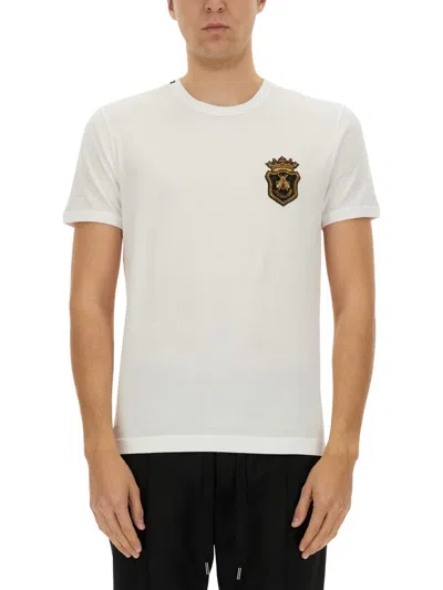 Coutr.com Dolce & Gabbana T-shirt In Cotone Con Patch Araldico Da Uomo In White
