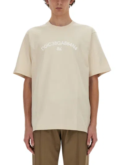 Coutr.com Dolce & Gabbana T-shirt With Logo In Sand