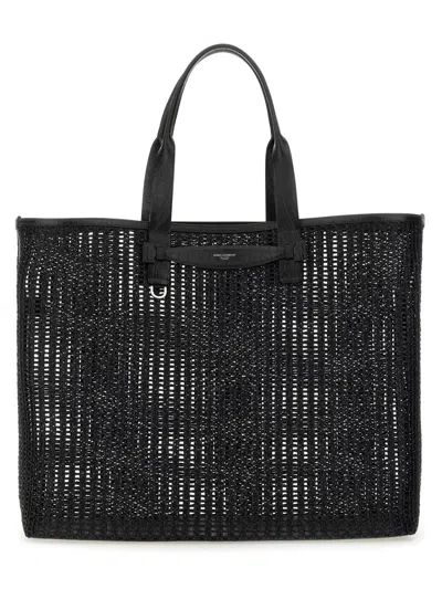 Coutr.com Dolce & Gabbana Woven Mesh And Calfskin Shopper In Black