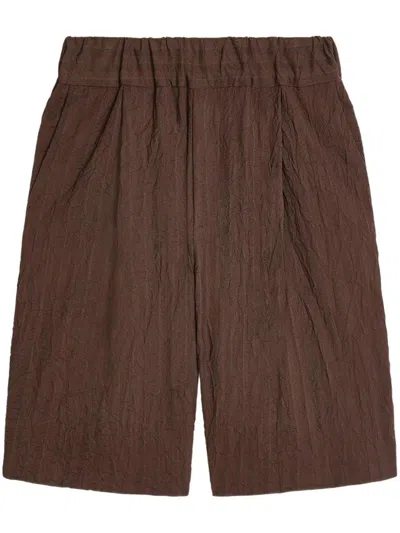 Coutr.com Dries Van Noten Pleated Bermuda Shorts In Brown