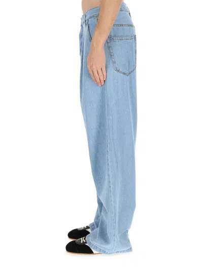 Coutr.com Dries Van Noten Pleated High-rise Wide-leg Jeans In Blue