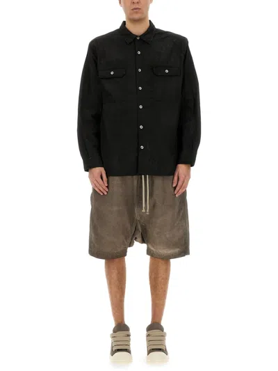 Coutr.com Drkshdw Jumbo Double-pocket Cotton Shirt In Black