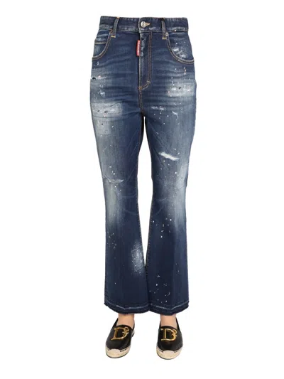 Coutr.com Dsquared Honey High Waisted Bell Bottom Jeans In Blue