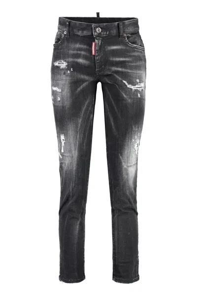 Coutr.com Dsquared2 Distressed Cropped Jeans In Gray