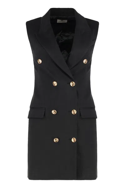 Coutr.com Elisabetta Franchi Wool-blend Dress In Black