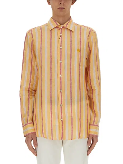 Coutr.com Etro Cotton Jacquard Shirt With Paisley Motif And Pegaso Embroidery In Multi