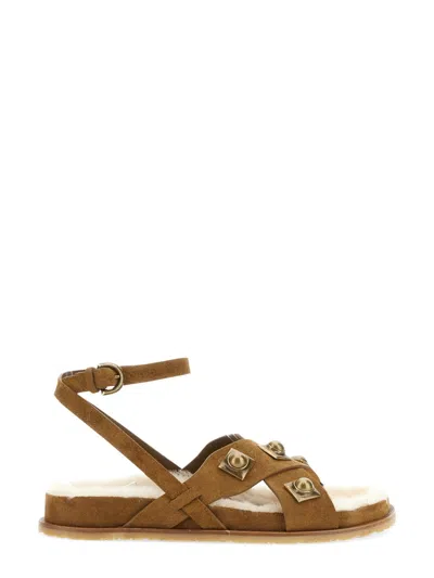 Coutr.com Etro Crown Me Leather Sandals In Brown