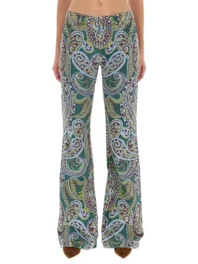 Coutr.com Etro Paisley-print Straight-leg Jeans In Blue