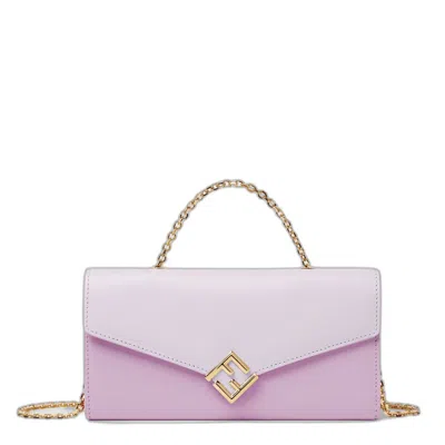Coutr.com Fendi Ff Diamonds Wallet On Chain Leather In Pink