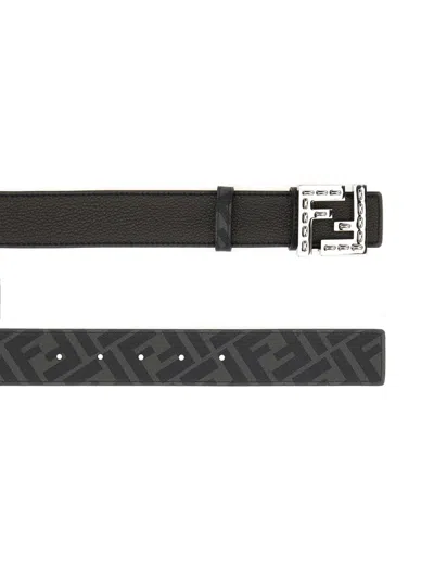 Coutr.com Fendi Ff Square Belt In Black