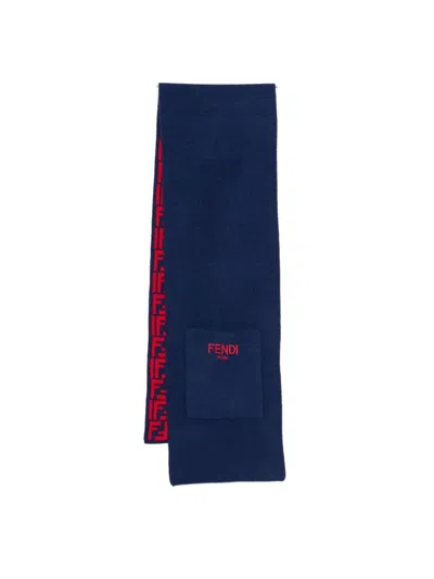 Coutr.com Fendi Kids Logo-embroidered Reversible Scarf In Multi