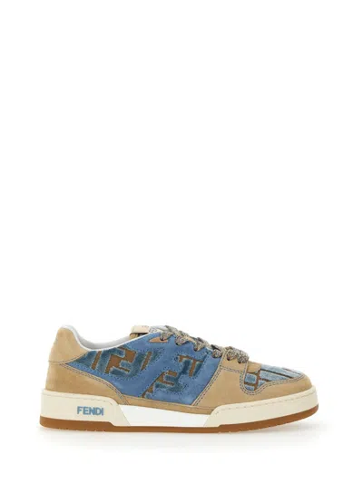 Coutr.com Fendi Suede Sneakers With Ff Inserts In Multi
