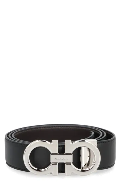 Coutr.com Ferragamo Reversible And Adjustable Gancini Belt - Men In Black