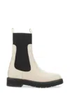 Coutr.com Ferragamo Two-tone Pull-on Boots In White