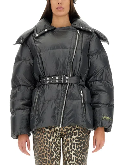 Coutr.com Ganni Shiny Nylon Puffer Jacket In Black